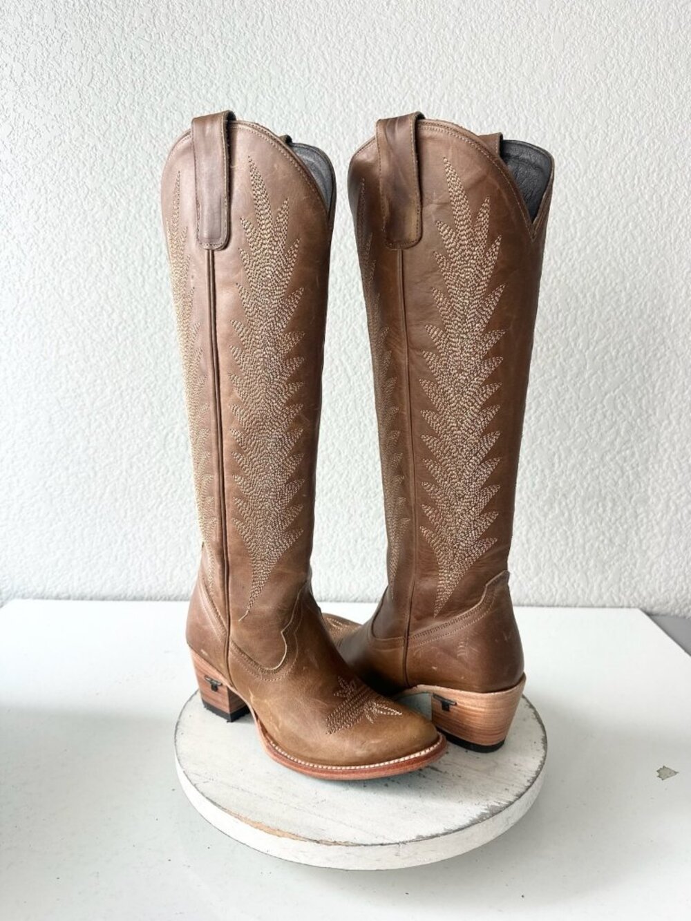 Lane JENTRY Knee High Desert Clay Brown Cowboy Boots Western Cowgirl Tall Size 6